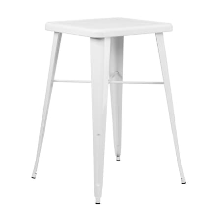 Flash Furniture Square 27.75" L, 27.75" W, 40" H, Metal Top, White CH-31330-WH-GG